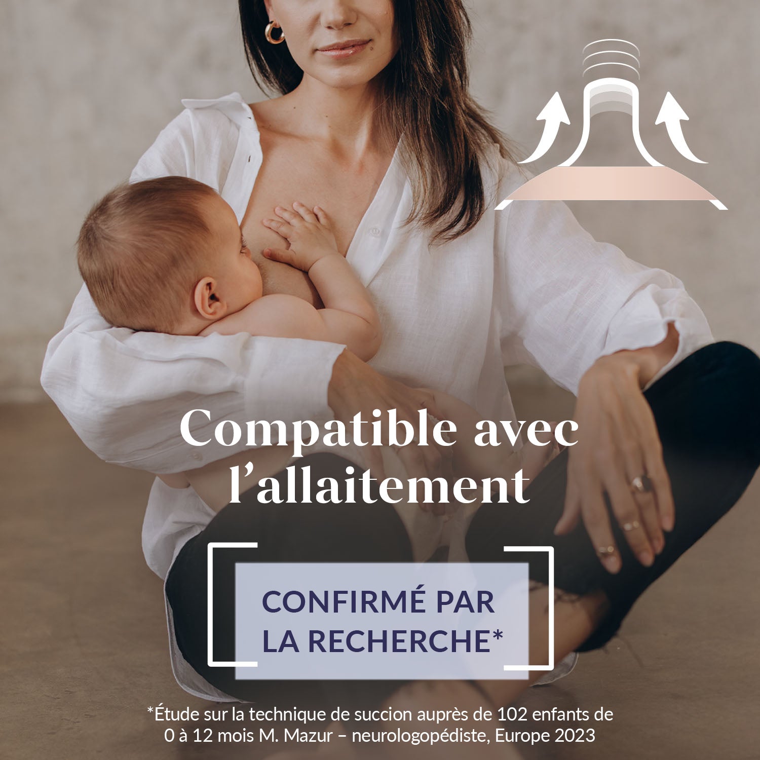 Compatible avec l'allaitement - biberon Mammafeel confirmé par la recherche médicale auprès de 102 enfants de 0 à 12 mois