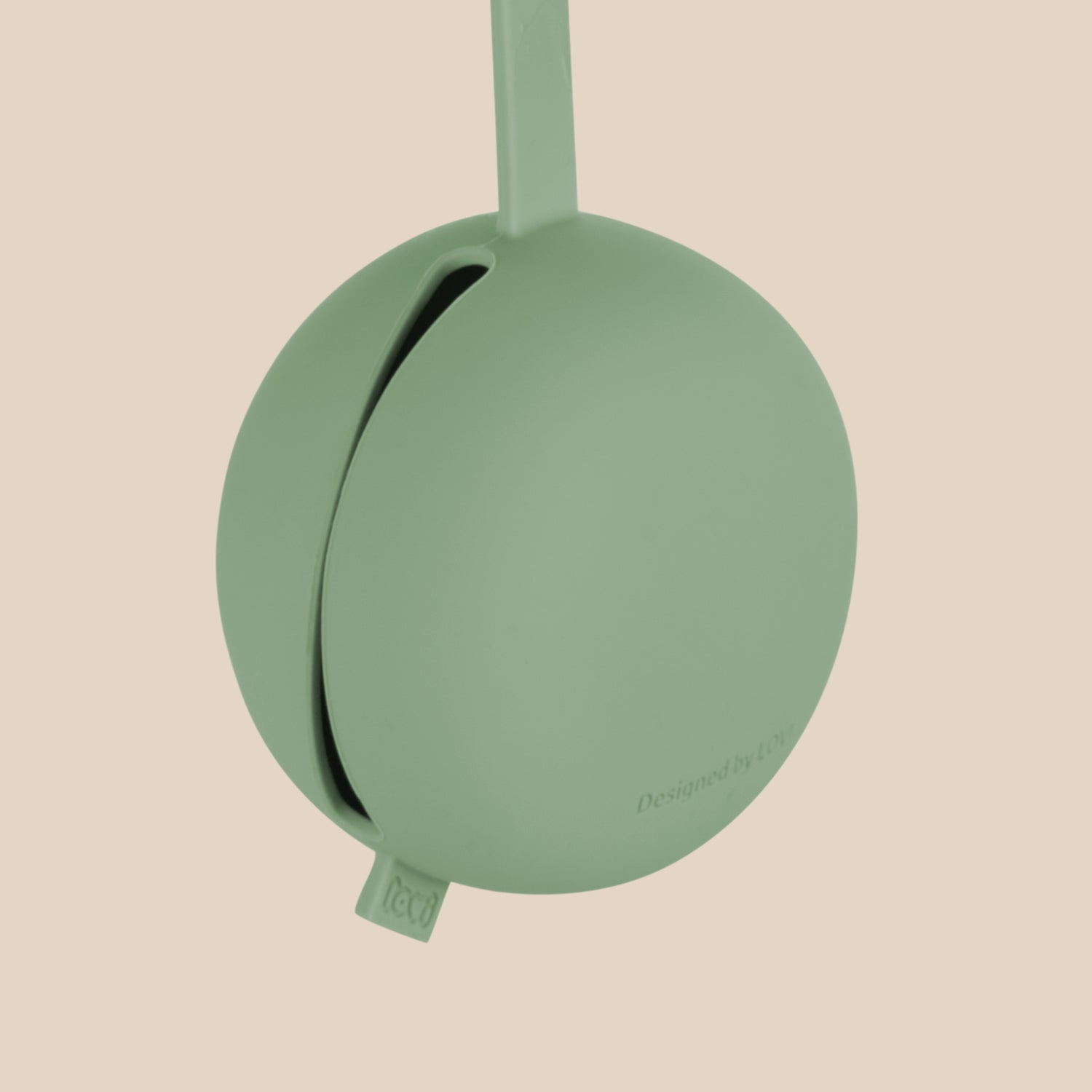 Boîte à sucette en silicone Difrax LOVI verte, avec ouverture facile, sur la page produit