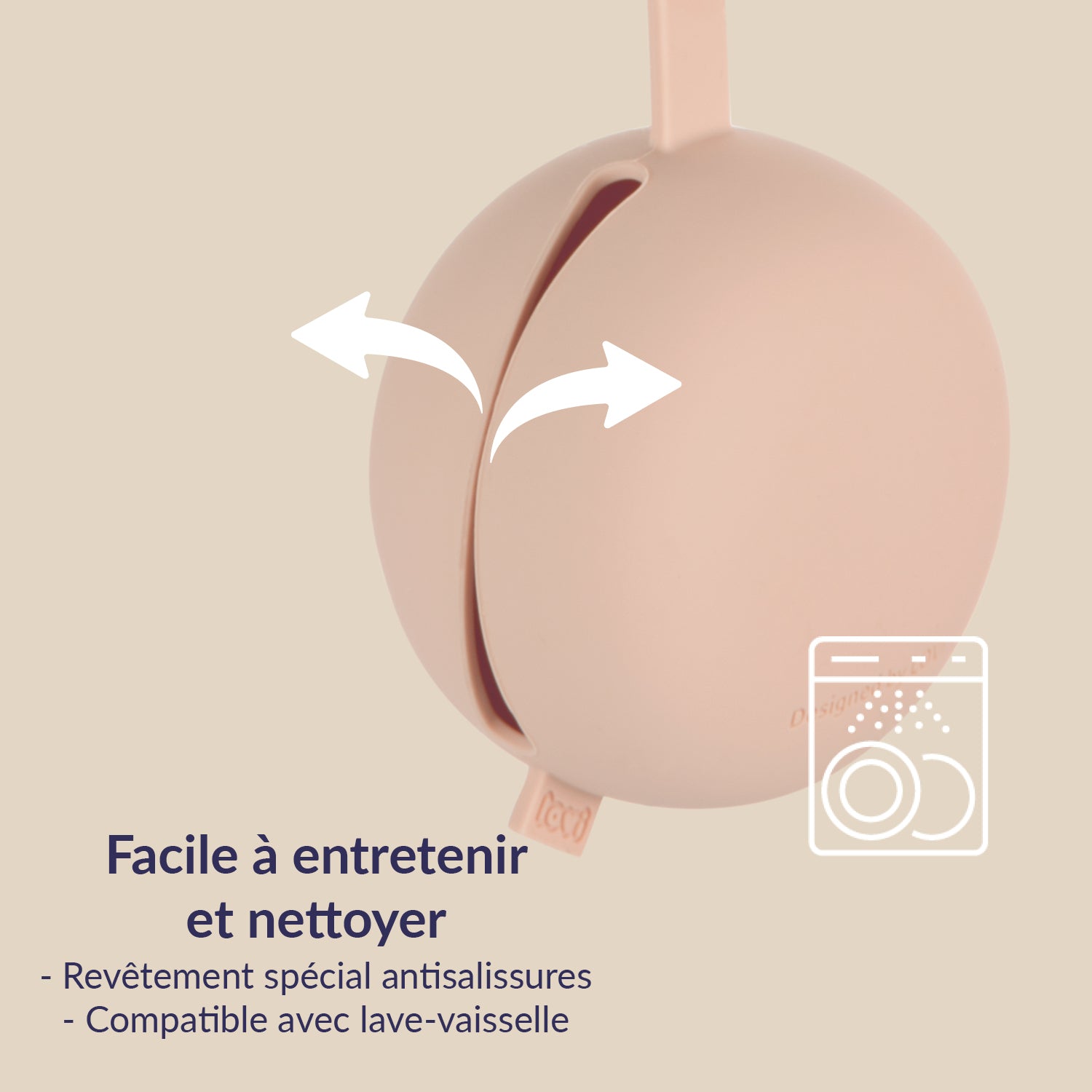 l'étui à sucettes en silicone est facile à nettoyer.