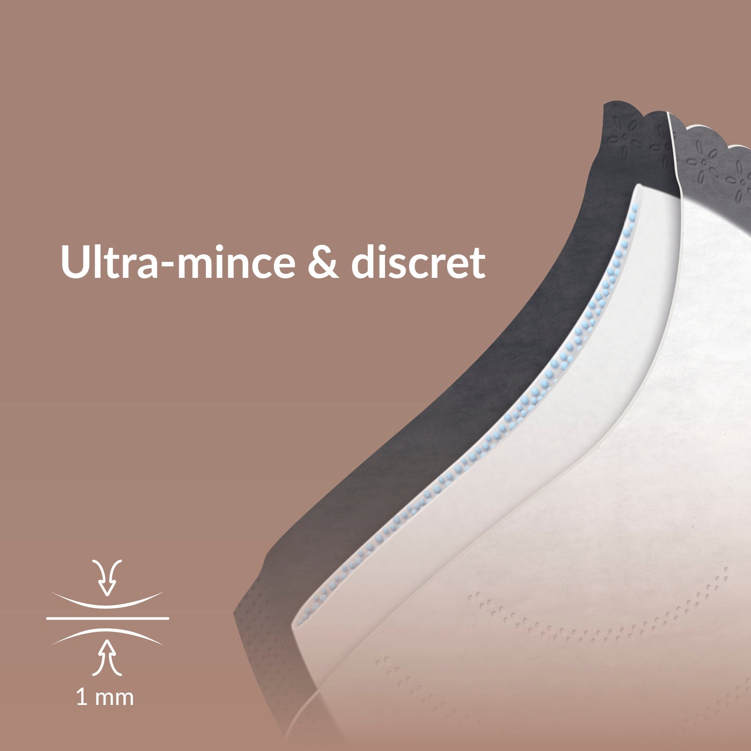 Illustration montrant la finesse ultra-mince et la discrétion des coussinets d’allaitement Difrax LOVI