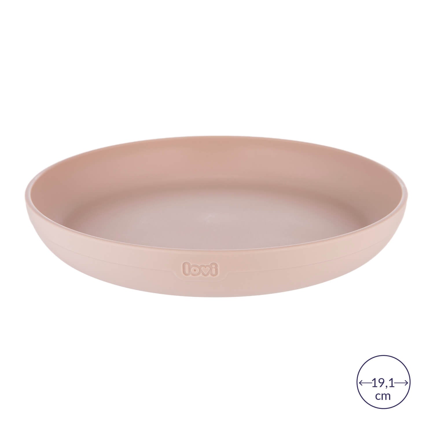 Grande assiette du set repas bébé en couleur nude, diamètre 19,1 cm