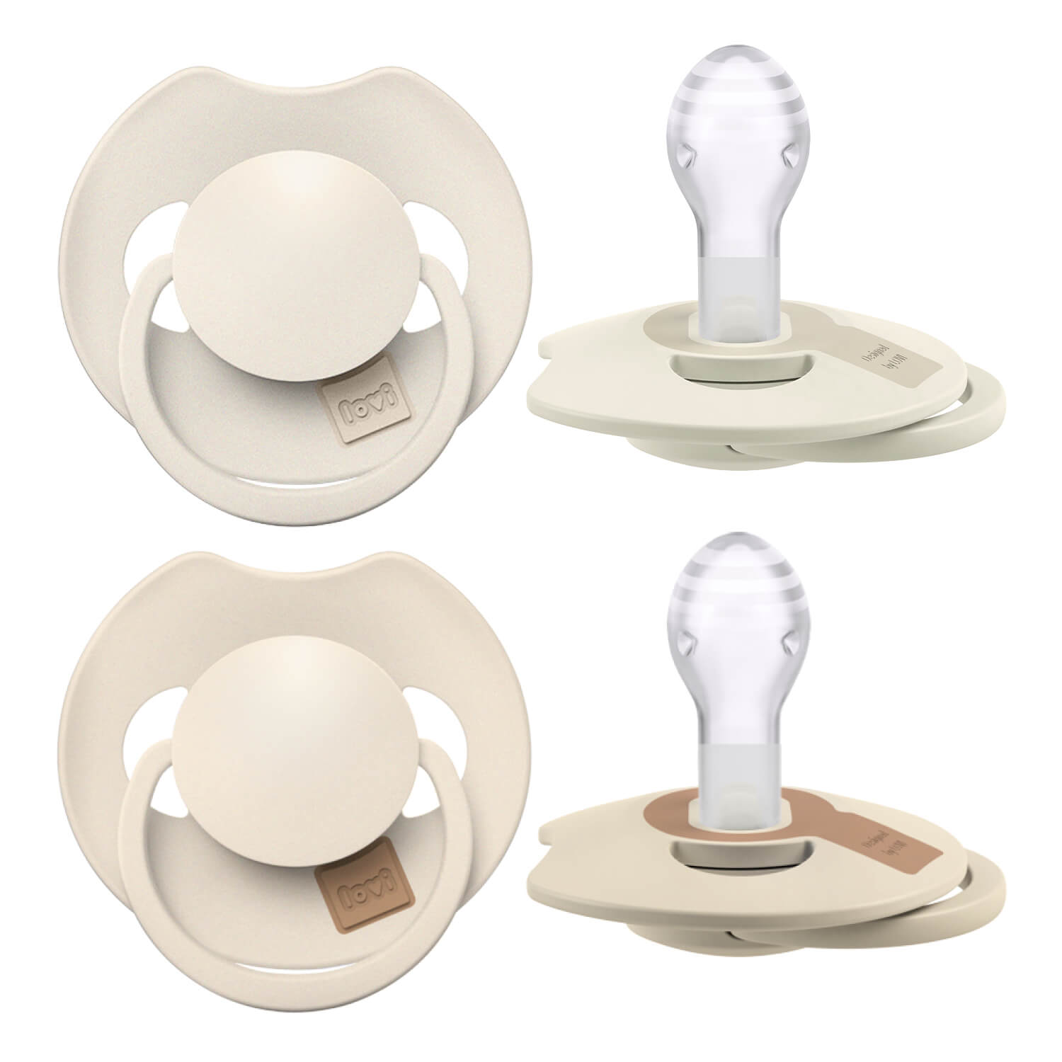 Les 2 sucettes Dynamic Prime Coconut Ivory avec la technologie des tétines Dynamic