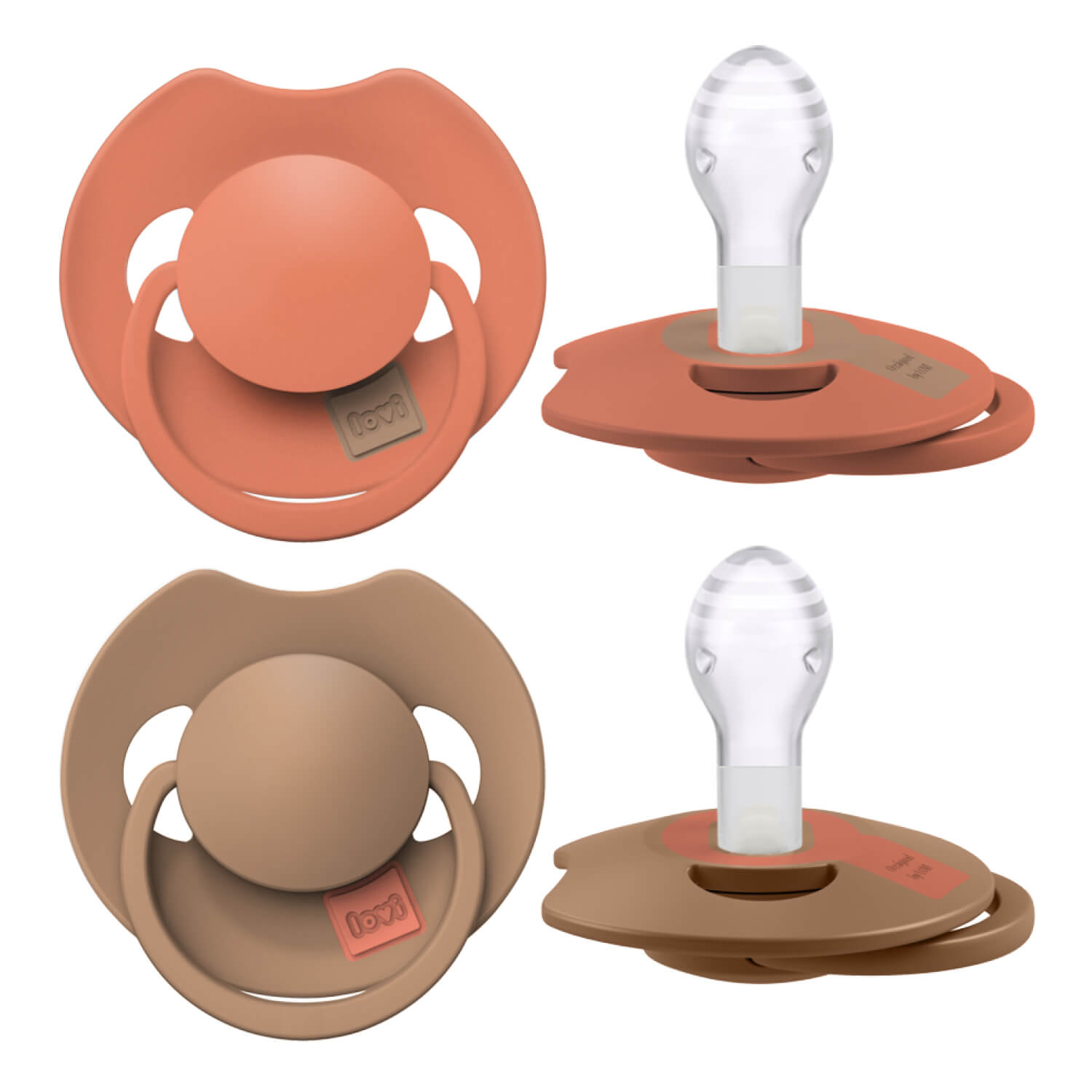 Les 2 sucettes Dynamic Prime Orange Granola avec la technologie des tétines Dynamic