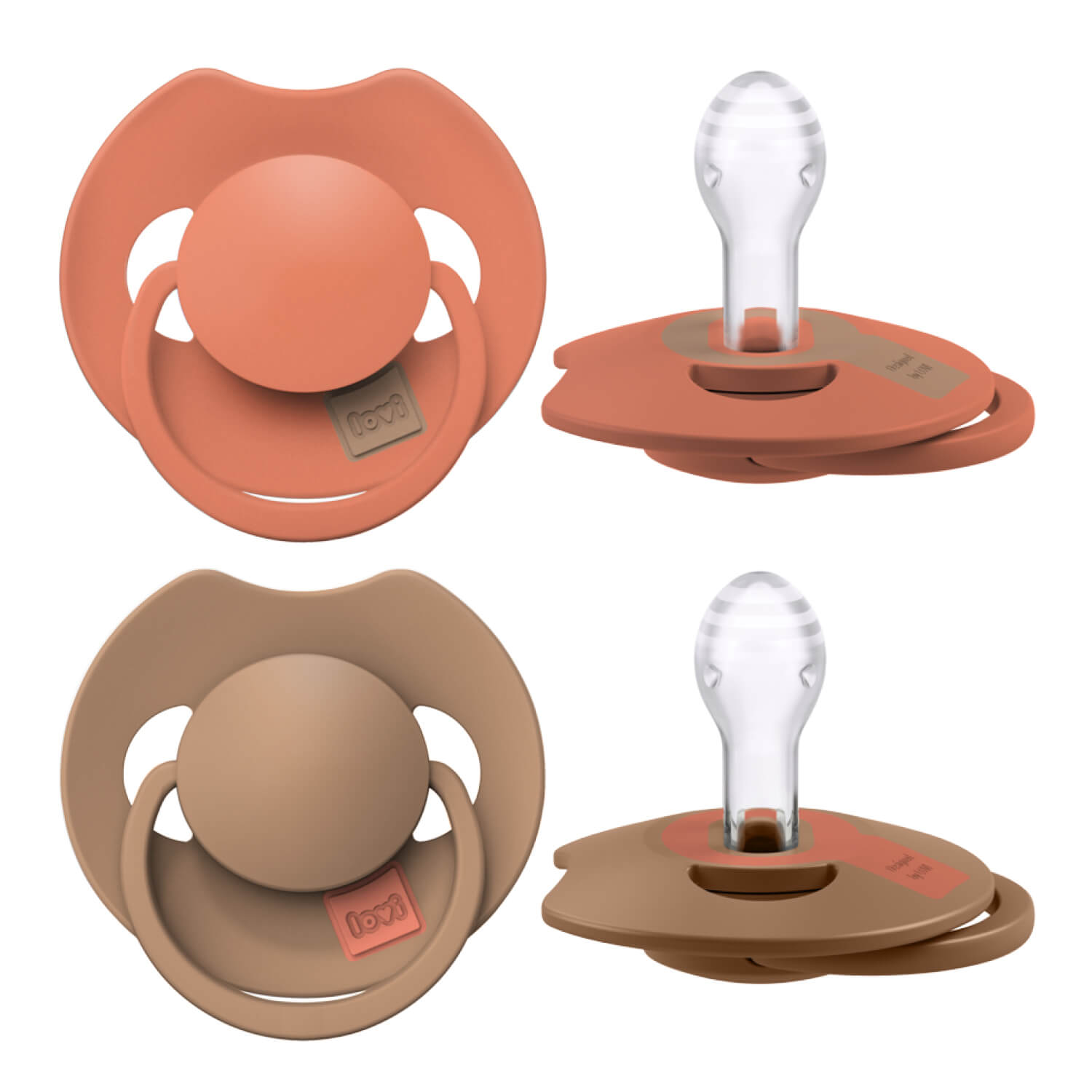 Les 2 sucettes Dynamic Prime Orange Granola avec la technologie des tétines Dynamic