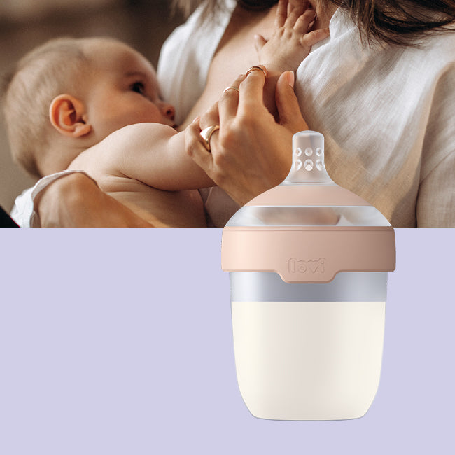 Biberon Difrax Mammafeel et mère allaitant son bébé - recherche médicale confirmée