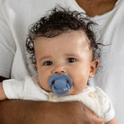 Bébé avec sucette Difrax LOVI Prime duopack 0-6 mois en Baby Blue / Blue, soutient le réflexe naturel de succion, sans BPA et sûr pour les jeunes enfants