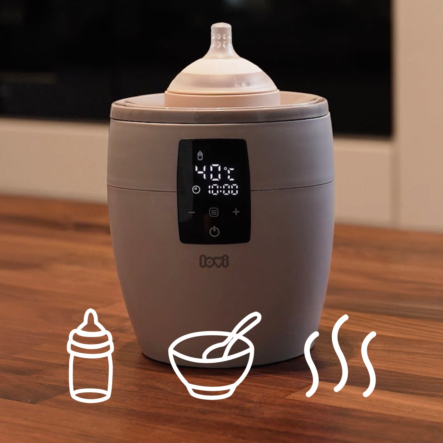 Chauffe-biberon avec 3 modes de chauffe pour s’adapter aux besoins de votre bébé