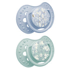 Sucette Difrax LOVI Blossom Boy Nouveau-né 0-6 mois, 2 pièces, silicone, petit bouclier, anneau phosphorescent, sans BPA
