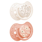 Sucette Difrax LOVI Blossom Girl Nouveau-né 0-6 mois, 2 pièces, silicone, petit bouclier, anneau phosphorescent, sans BPA
