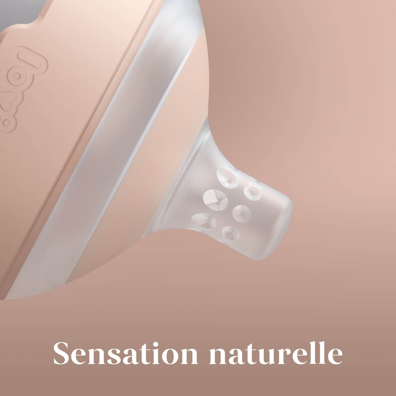 Gros plan de la tétine du Mammafeel Biberon Difrax LOVI – sensation naturelle.