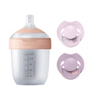 Difrax LOVI Mon Premier Set Bébé avec biberon Mammafeel 150 ml et sucette Prime duopack 0-6 mois en Lilac / Violet, cadeau de naissance idéal pour jeunes parents