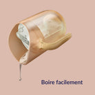 Illustration du gobelet d’apprentissage Difrax LOVI Genius avec insert, montrant la fonction pour boire facilement et de manière contrôlée