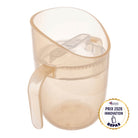 obelet éducatif Genius bébé 150 ml en couleur Nude, lauréat du Prix Innovation 2026, conçu pour boire seul dès 6 mois avec posture naturelle et débit contrôlé pour un développement bucco-dentaire sain.