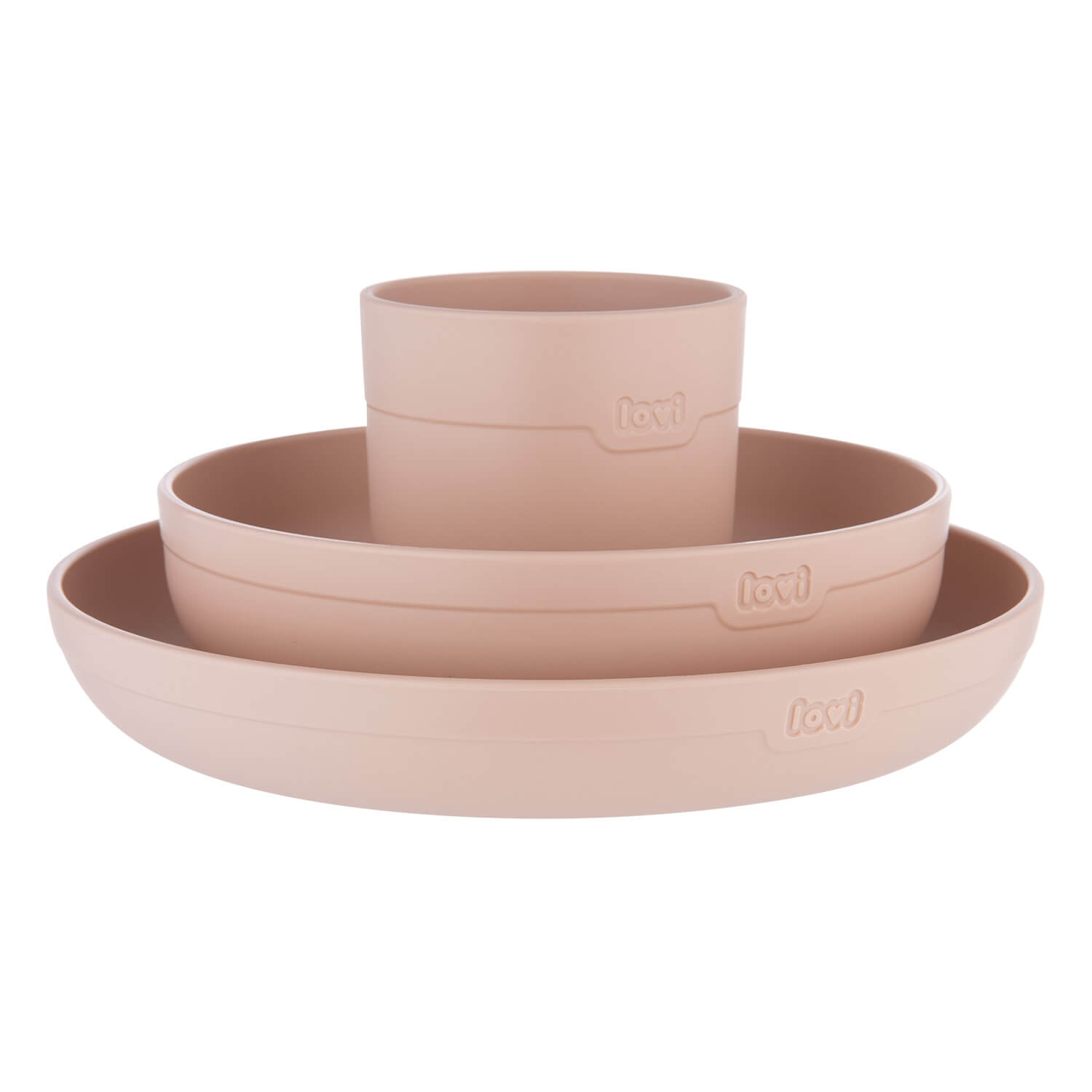 Set repas bébé avec trois bols solides couleur nude