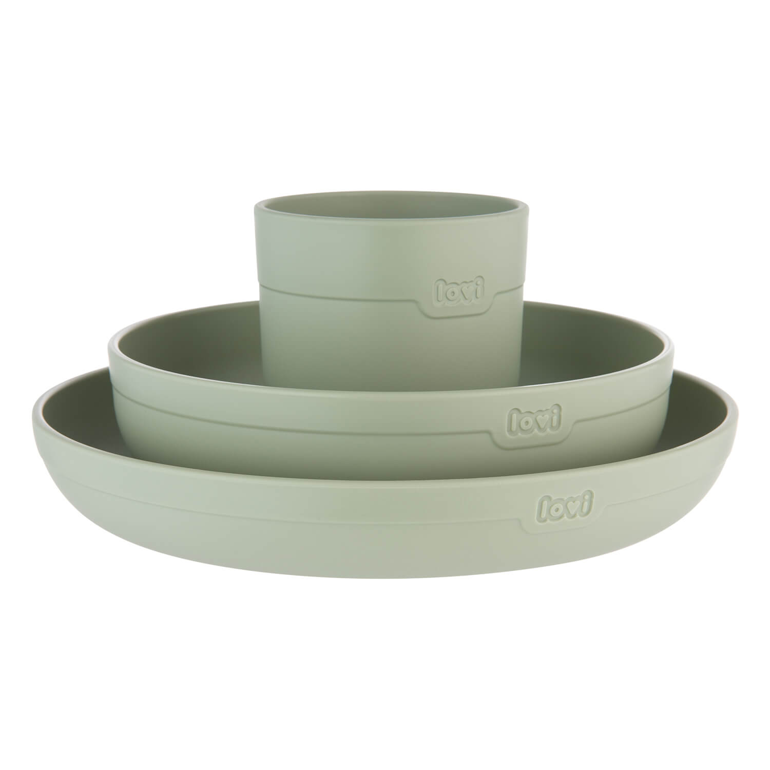 Set repas bébé avec trois bols solides couleur pistache