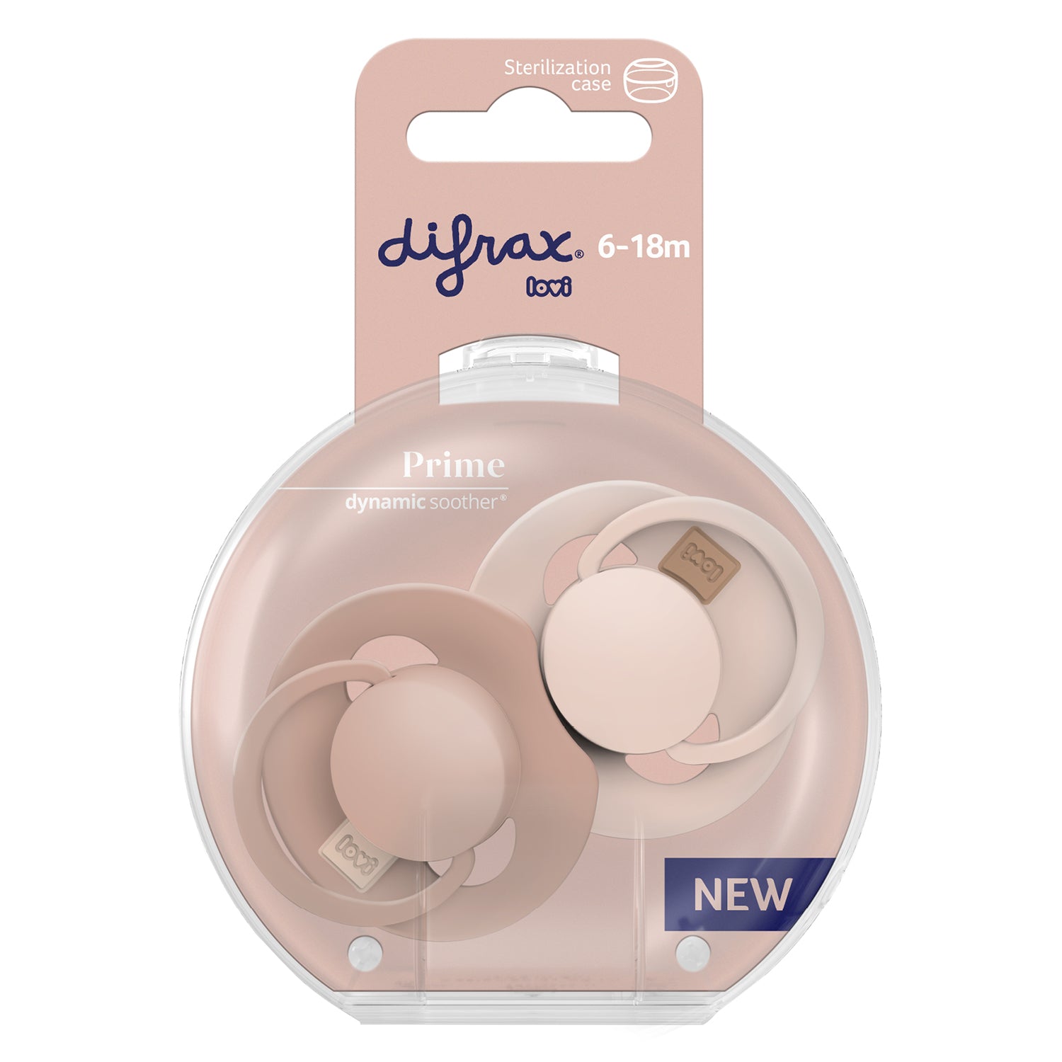 Le Dynamic sucettes Prime nude blush dans l'emballage