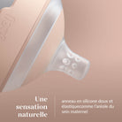 Tétine Mammafeel Difrax LOVI avec une sensation naturelle, anneau en silicone doux et élastique comme l'aréole du sein maternel.